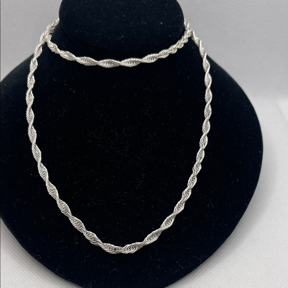 925 Sterling Silver 29” Rope Chain Necklace